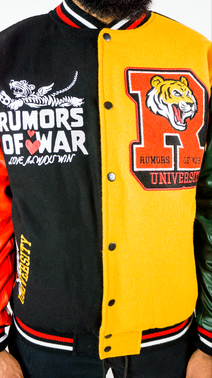 MULTICOLORED LEATHER VARSITY JACKET - Dazed and Confused Apprel
