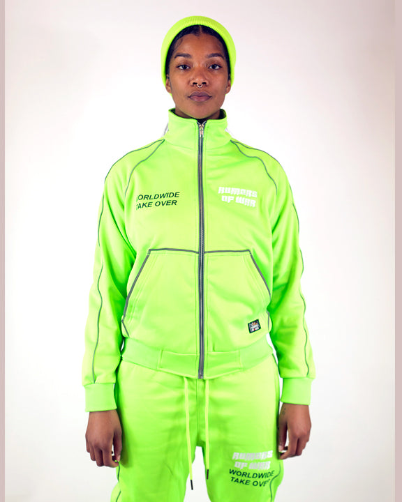 Caution Green Worldwide Reflective Track Top